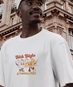 Thick Thighs And Pumpkin Pies Thanksgiving Vintage T Shirt 3