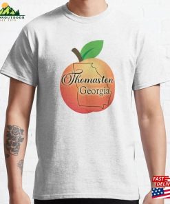 Thomaston Georgia Outline On Peach Classic T-Shirt Unisex