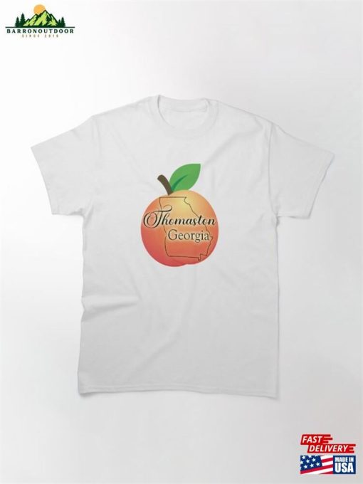 Thomaston Georgia Outline On Peach Classic T-Shirt Unisex