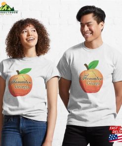 Thomaston Georgia Outline On Peach Classic T-Shirt Unisex 2 Thomaston Georgia Outline On Peach Classic T Shirt Unisex 3