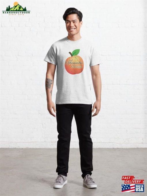 Thomaston Georgia Outline On Peach Classic T-Shirt Unisex