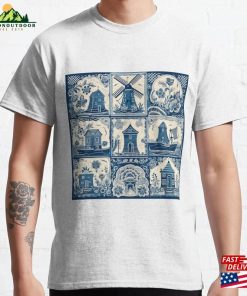 Traditional Dutch Tiled Pattern For Universal Design Applications Classic T-Shirt Hoodie Traditional Dutch Tiled Pattern For Universal Design Applications Classic T-Shirt Hoodie