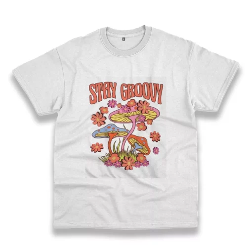Trippy Mushroom Stay Groovy Funny Christmas T Shirt
