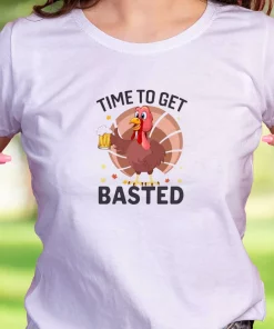 Turkey Time To Get Basted Thanksgiving Vintage T Shirt