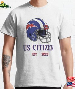 Us Citizen Est 2023 Football Helmet Classic T-Shirt Hoodie