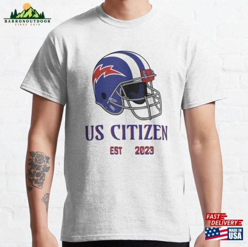 Us Citizen Est 2023 Football Helmet Classic T-Shirt Hoodie