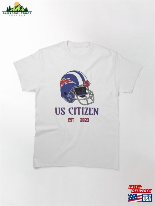 Us Citizen Est 2023 Football Helmet Classic T-Shirt Hoodie