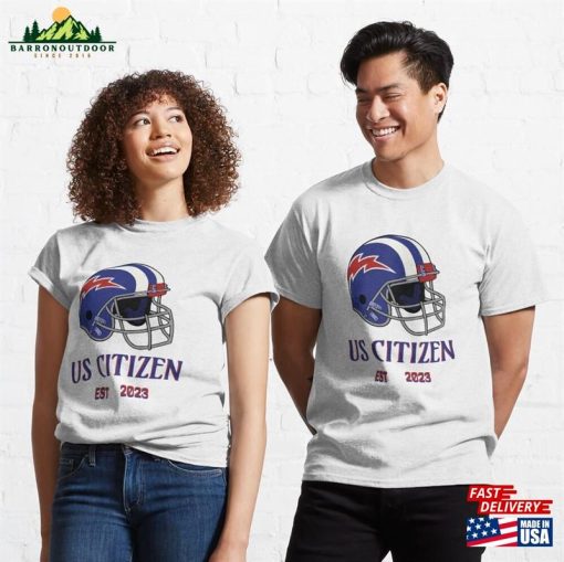 Us Citizen Est 2023 Football Helmet Classic T-Shirt Hoodie