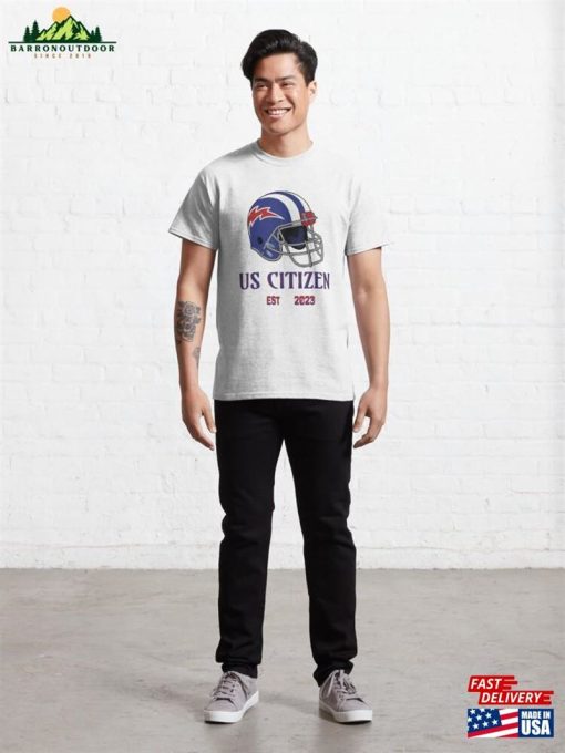 Us Citizen Est 2023 Football Helmet Classic T-Shirt Hoodie