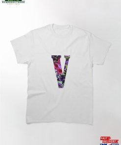 V Botanical Monogram Detailed Orchids Flowers Drawing Sticker Classic T-Shirt Hoodie