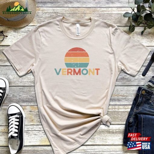 Vermont Retro Sunset Shirt Vintage Unisex T-Shirt Classic