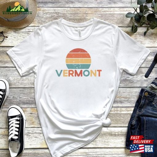 Vermont Retro Sunset Shirt Vintage Unisex T-Shirt Classic