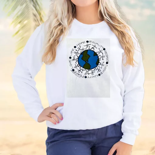 Vintage Justice Equality Unity Peace Earth Sweatshirt Earth Day Costume
