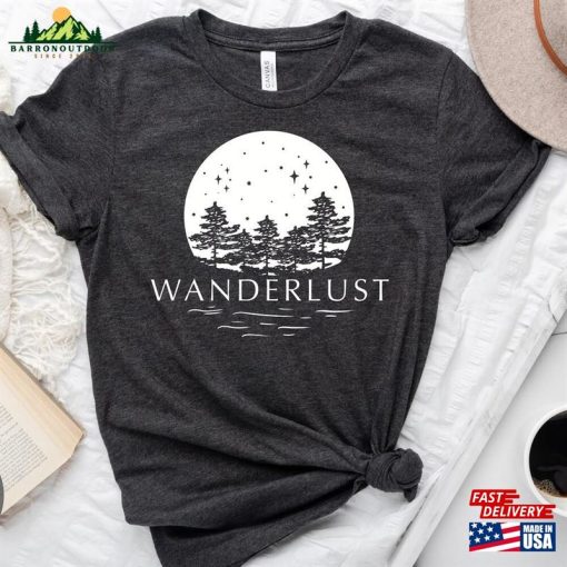 Wanderlust T-Shirt Cute Outdoor Shirt Mountain Classic Unisex