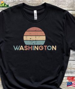 Washington Retro Sunset Shirt Vintage Unisex T-Shirt Hoodie