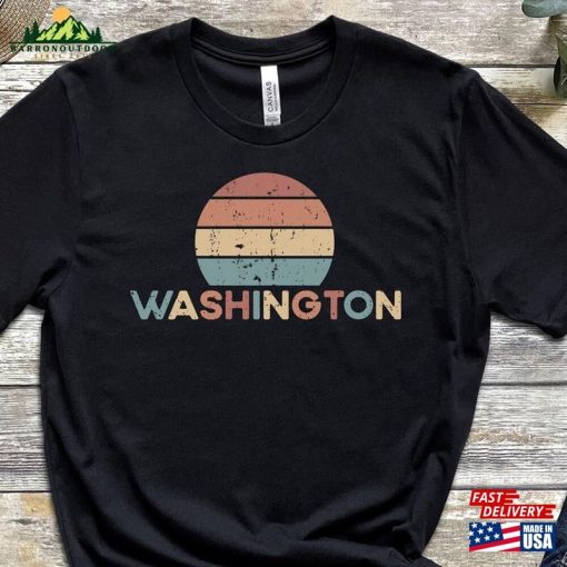 Washington Retro Sunset Shirt Vintage Unisex T-Shirt Hoodie