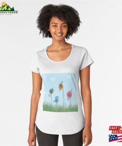 Watercolor Hand Drawing Birds And Nature Premium Scoop T-Shirt Hoodie Classic