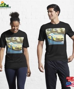 Watercolor Of 296 Gtb Supercar Active T-Shirt Unisex 2 Watercolor Of 296 Gtb Supercar Active T Shirt Unisex 3