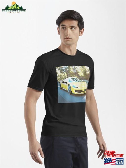 Watercolor Of 296 Gtb Supercar Active T-Shirt Unisex