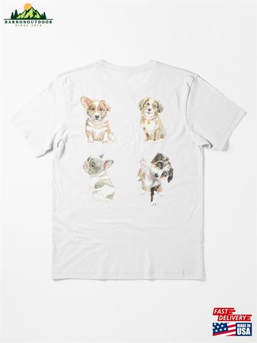 Watercolor Puppies Dog Sticker Essential T-Shirt Sweatshirt Unisex