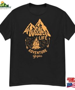 Wild Life Adventure Begins Hiking Camping Shirt Classic Sweatshirt