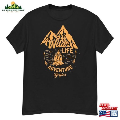 Wild Life Adventure Begins Hiking Camping Shirt Classic Sweatshirt