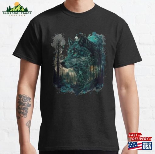 Wolf In The Heart Of Forest Classic T-Shirt Sweatshirt