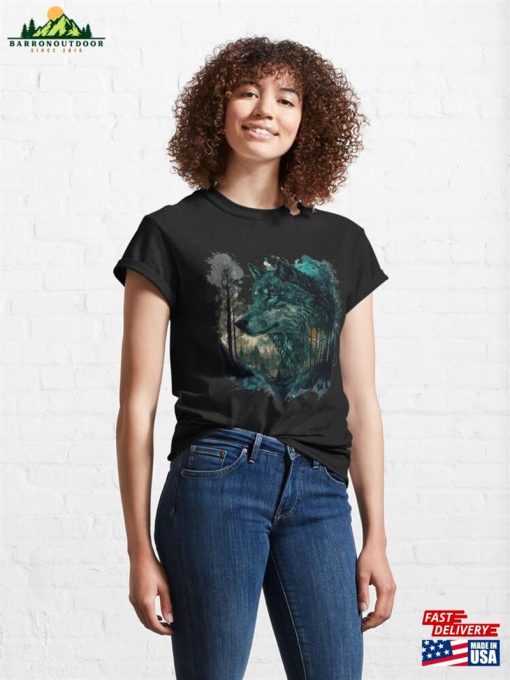 Wolf In The Heart Of Forest Classic T-Shirt Sweatshirt
