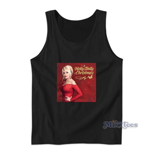 A Holly Dolly Christmas Tank Top For Unisex