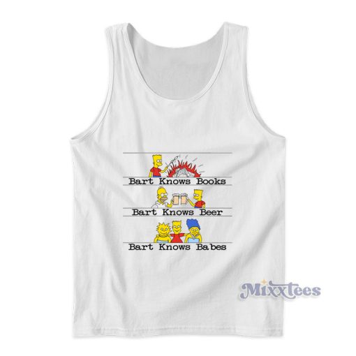 Bart Knows Books Beer Babes The Simpsons Tank Top