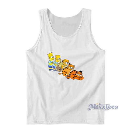 Bart Simpson and Garfield Tank Top For Unisex