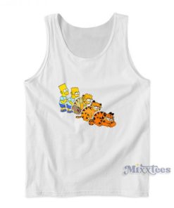 Bart Simpson and Garfield Tank Top For Unisex