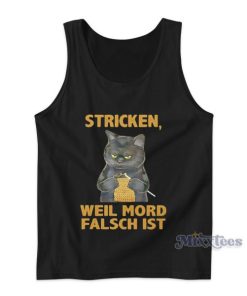 Black Cat Stricken Weil Mord Falsch Ist Tank Top For Unisex