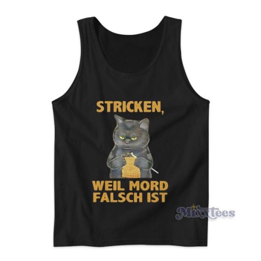 Black Cat Stricken Weil Mord Falsch Ist Tank Top For Unisex