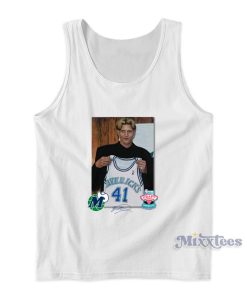 Dallas Mavericks Mitchell And Ness Dirk Nowitzki Draft Jersey Tank Top Dallas Mavericks Mitchell And Ness Dirk Nowitzki Draft Jersey Tank Top