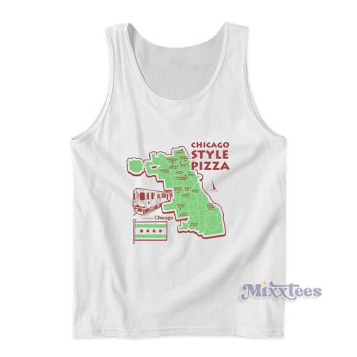 Delicious Chicago Style Pizza Map Tank Top