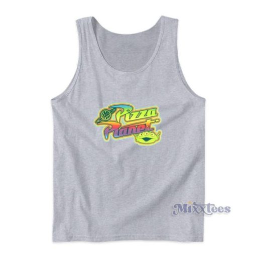 Disney Pixar Toy Story Pizza Planet Neon Rainbow Logo Tank Top