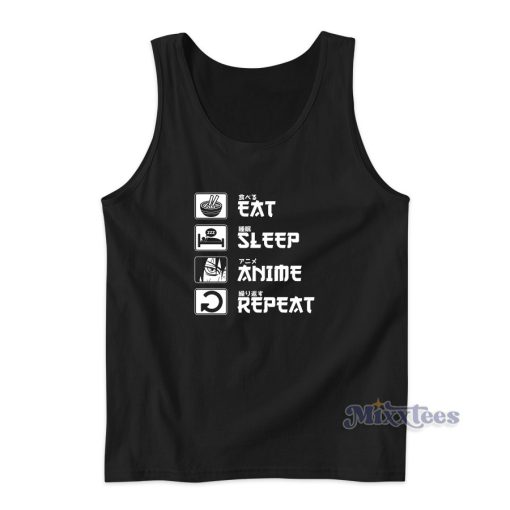 Eat Sleep Anime Repeat Tank Top for Unisex