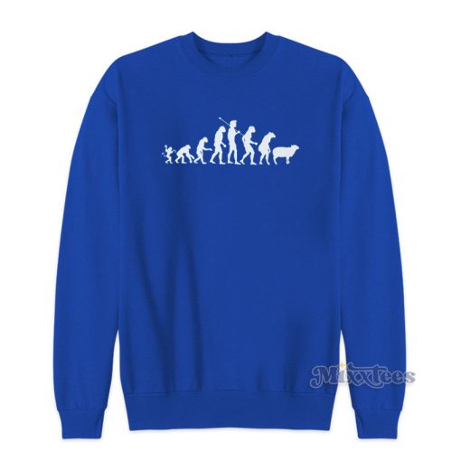 Evolution Of Man Monkey Sheep Funny Political Sweatshirt