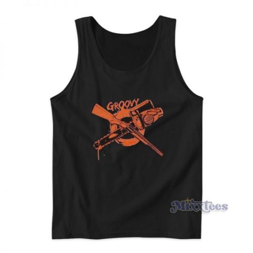 Groovy Chainsaw And Shotgun Tank Top For Unisex