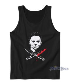 Halloween Michael Myers Crossed Knives Tank Top For Unisex