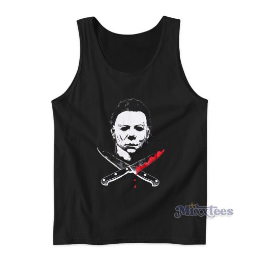 Halloween Michael Myers Crossed Knives Tank Top For Unisex