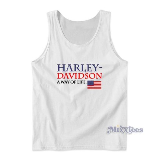 Harley Davidson A Way Of Life American Flag Tank Top