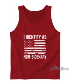 I Identify As Non Bidenary American Flag Tank Top
