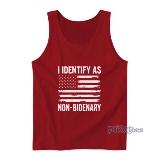 I Identify As Non Bidenary American Flag Tank Top