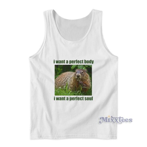 I Want A Perfect Body I Want A Perfect Soul Groundhog Baby Tank Top