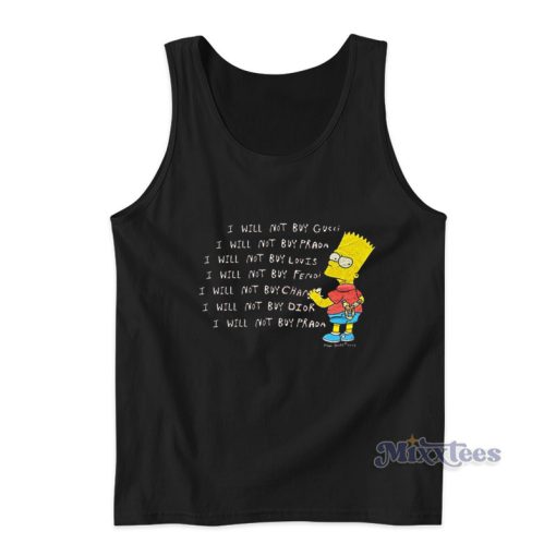 I Will Not Buy Bart Simpson Mega Yacht Tank Top