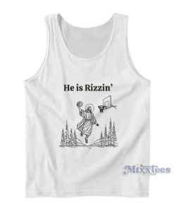 Jesus He Is Rizzin Playing Basketball Tank Top
