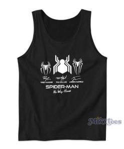 Marvel Three Spider Man No Way Home Logo Signatures Tank Top