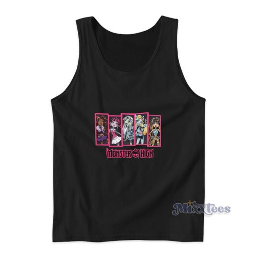 Monster High Illustrated Panels Girls Boyfriend Tank Top